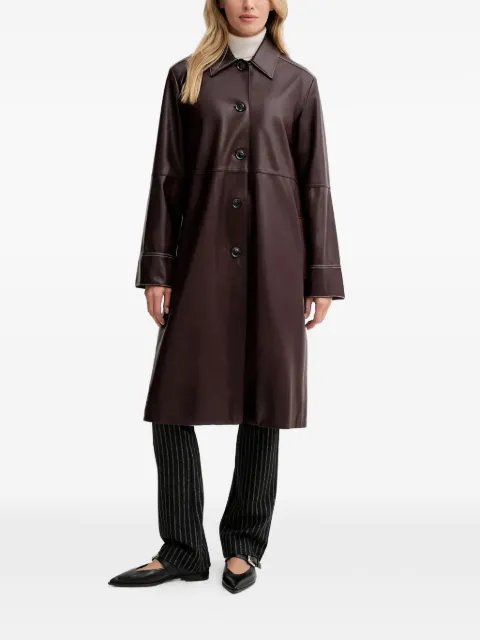 PS Paul Smith stitching buttoned leather coat