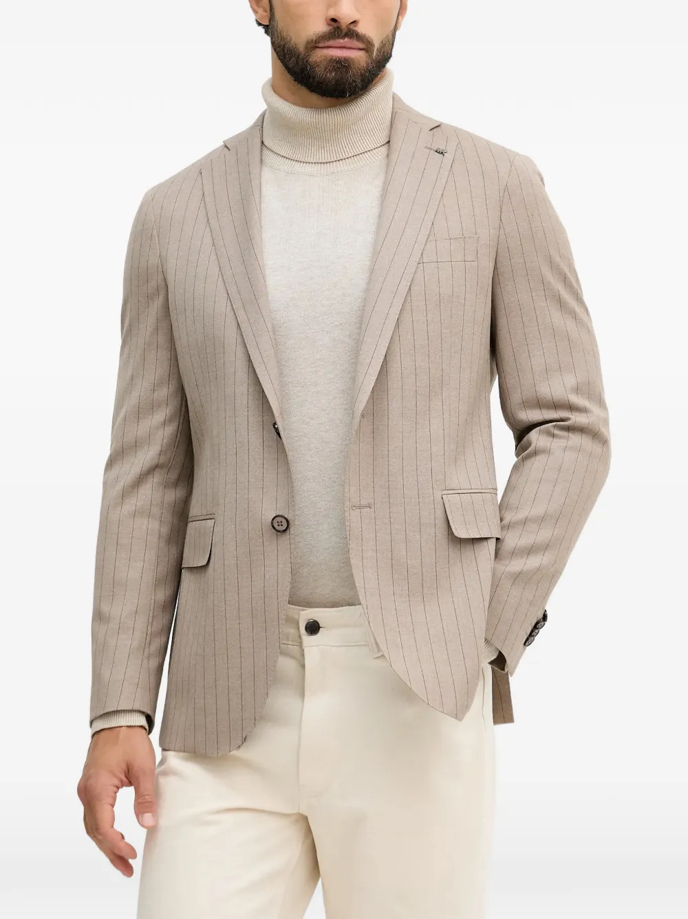  Michael Kors Pinstripe Single-breasted Blazer - Neutrals 
