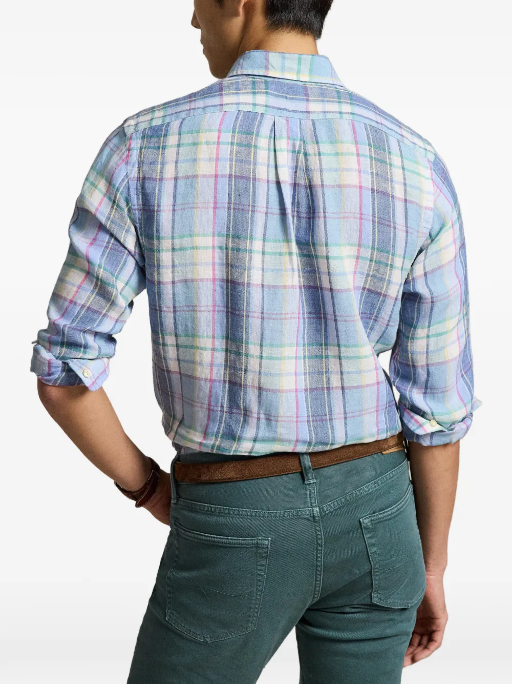Polo Ralph Lauren Geruit linnen overhemd Blauw
