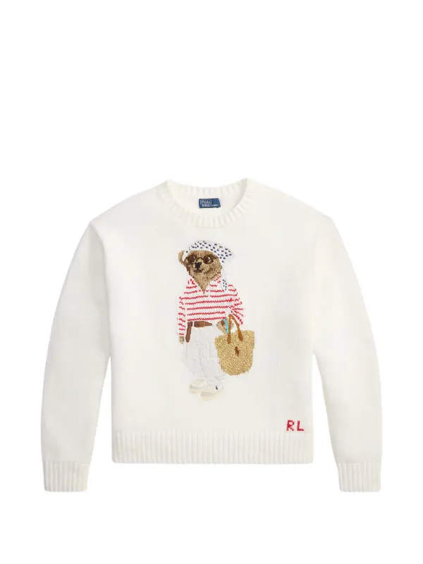 Polo Ralph Lauren Suéter Com Detalhe Polo Bear | Branco | FARFETCH BR