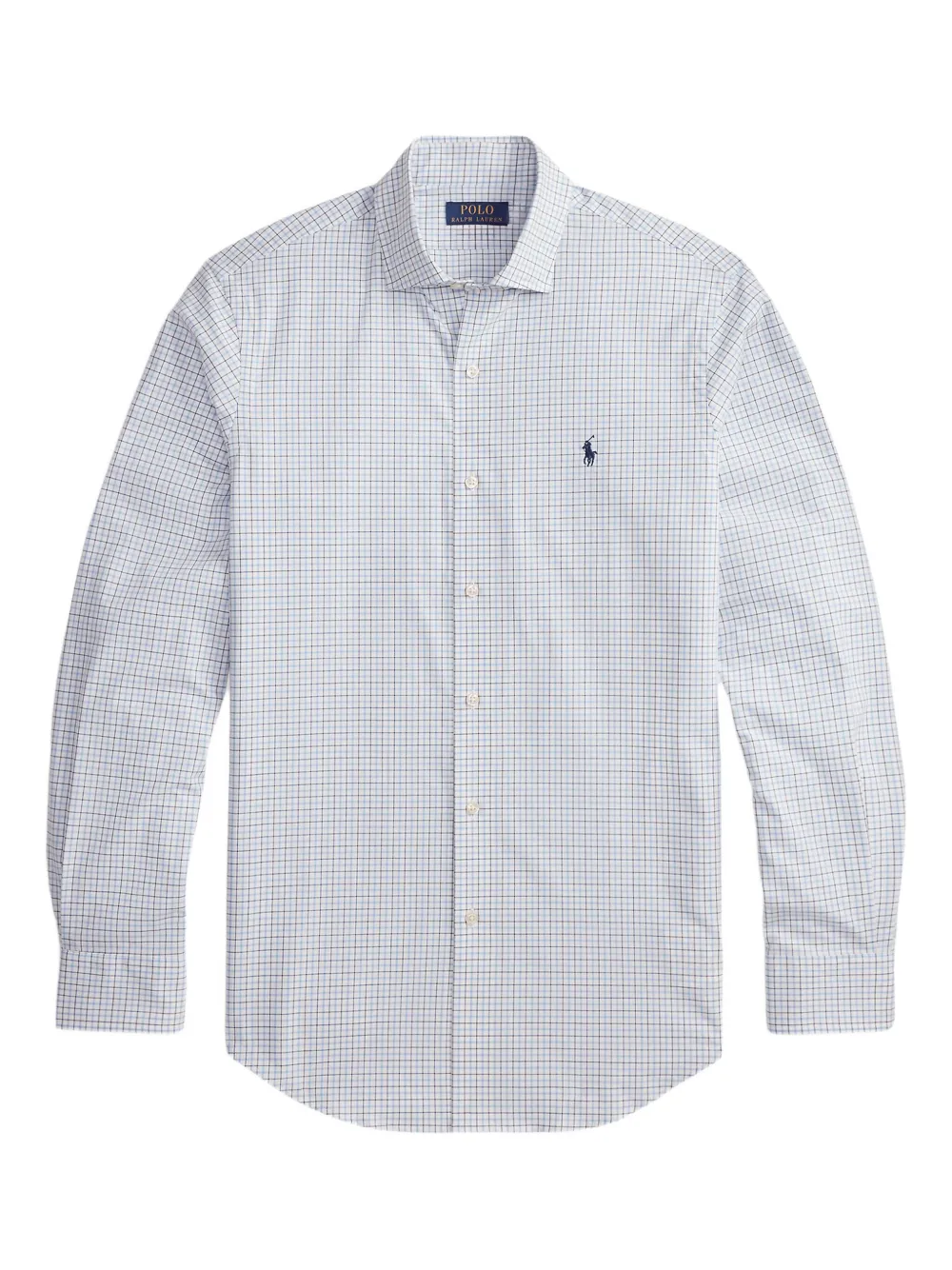 Polo Ralph Lauren Plaid Embroidered Poplin Shirt In White