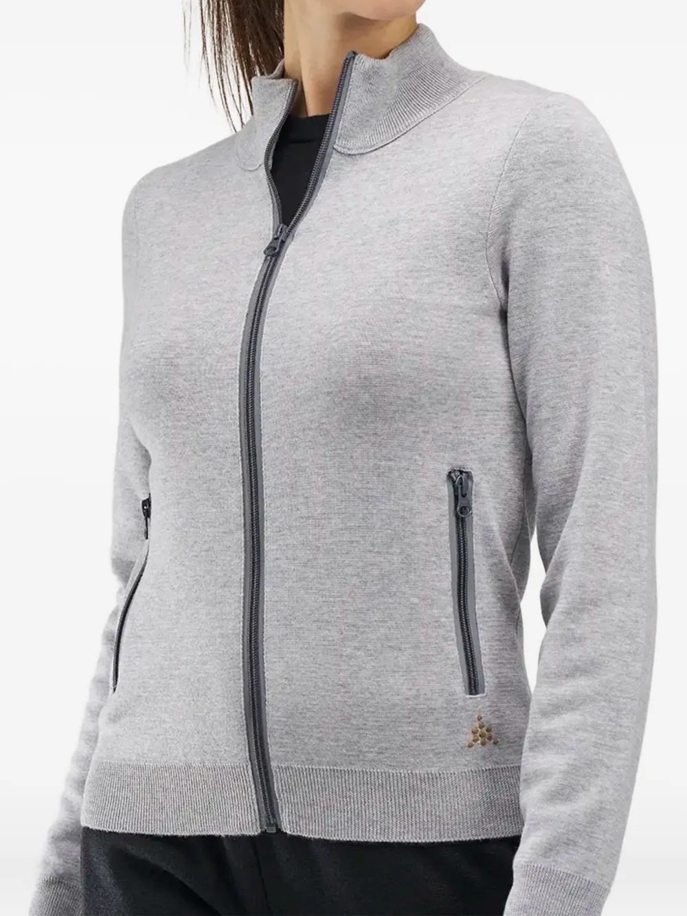 bioma Merinojacke im Layering-Look - Grau