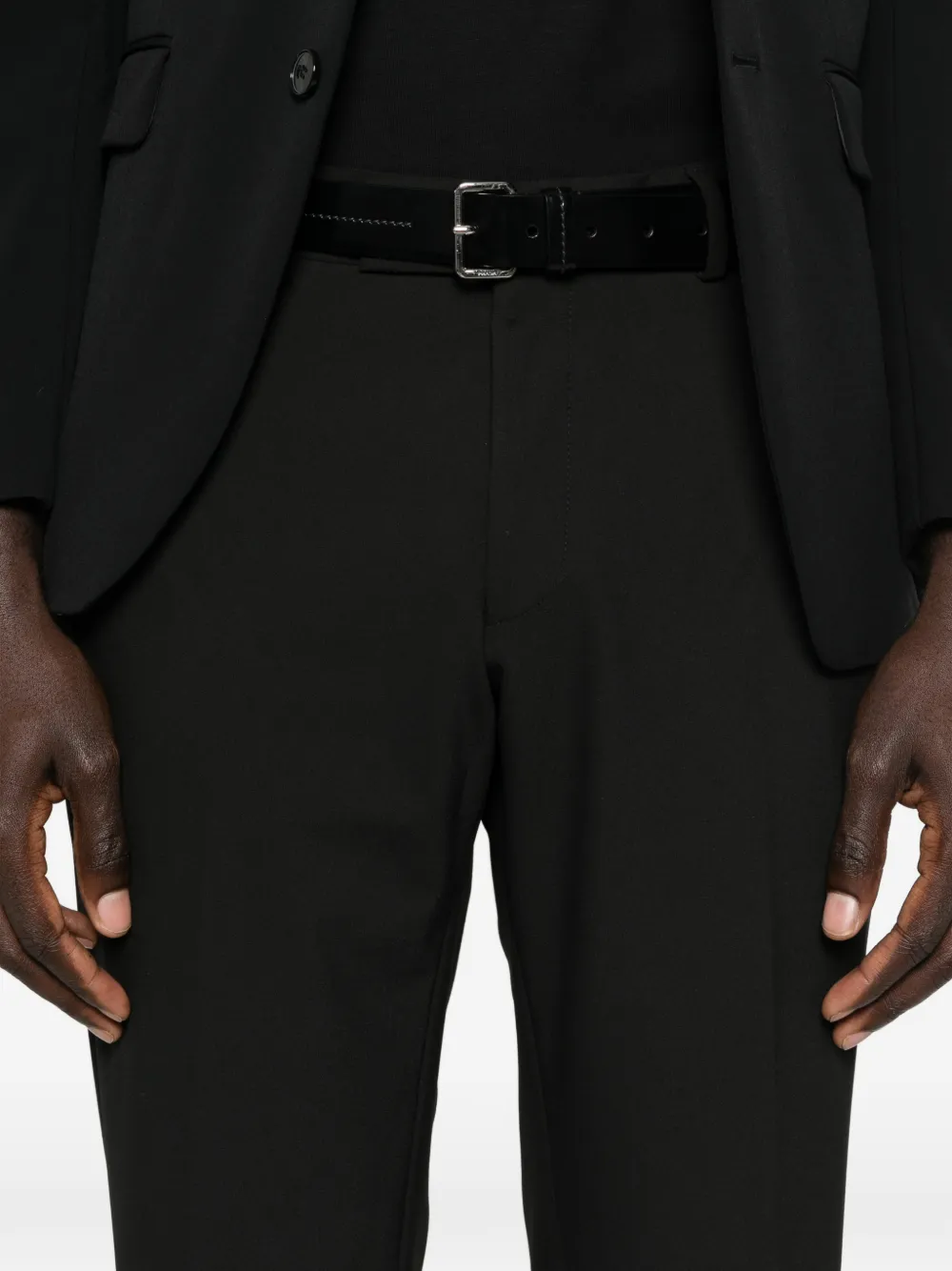 Karl Lagerfeld Pantalon met platte voorkant Zwart