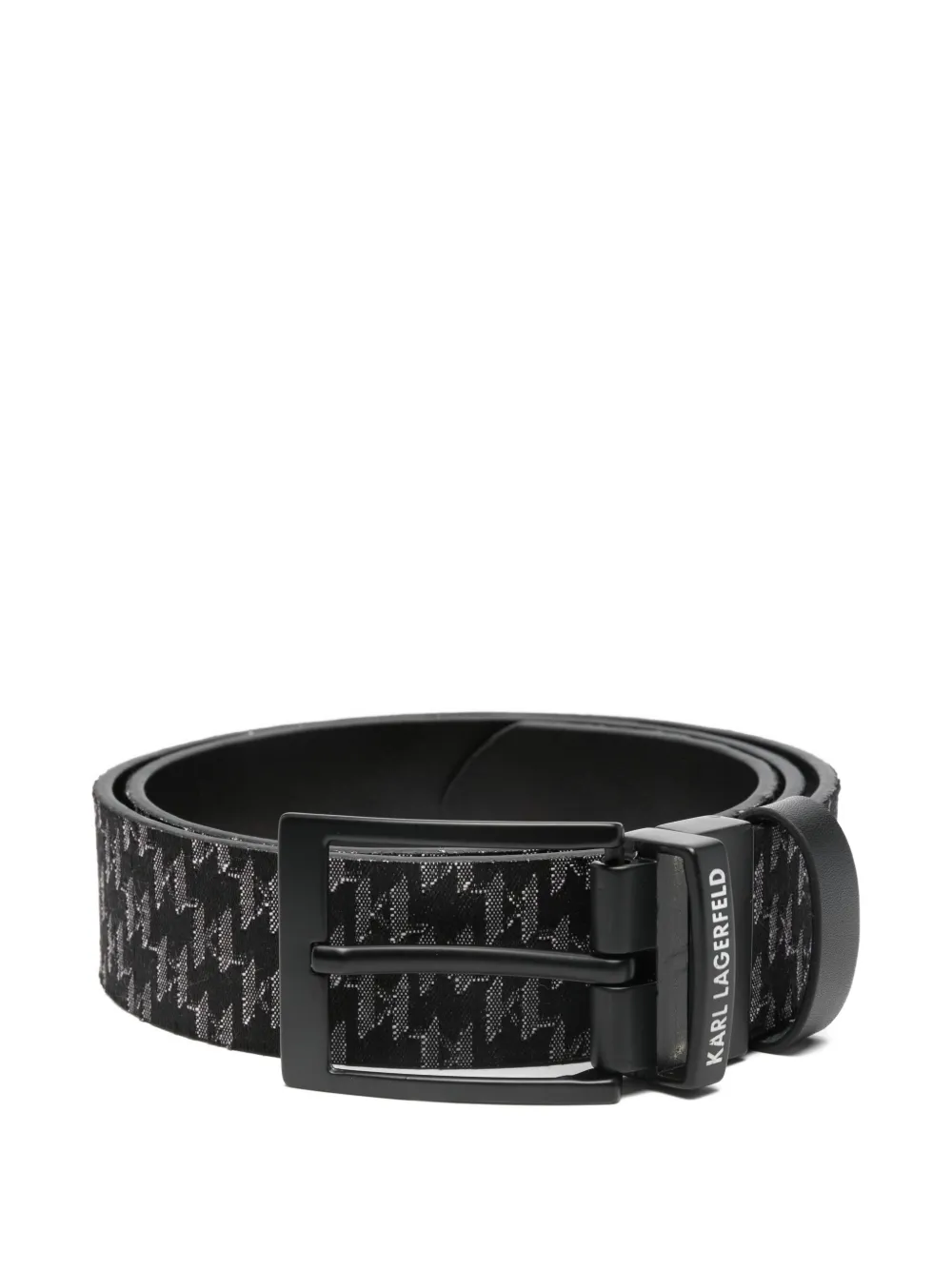 Karl Lagerfeld houndstooth buckle belt | Black | Image 1