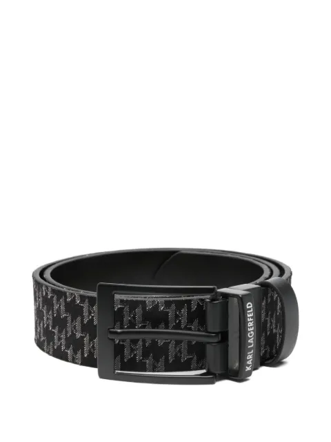 Karl Lagerfeld houndstooth buckle belt