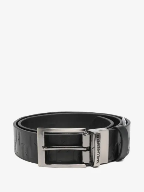 Karl Lagerfeld embossed calf leather buckle belt rev