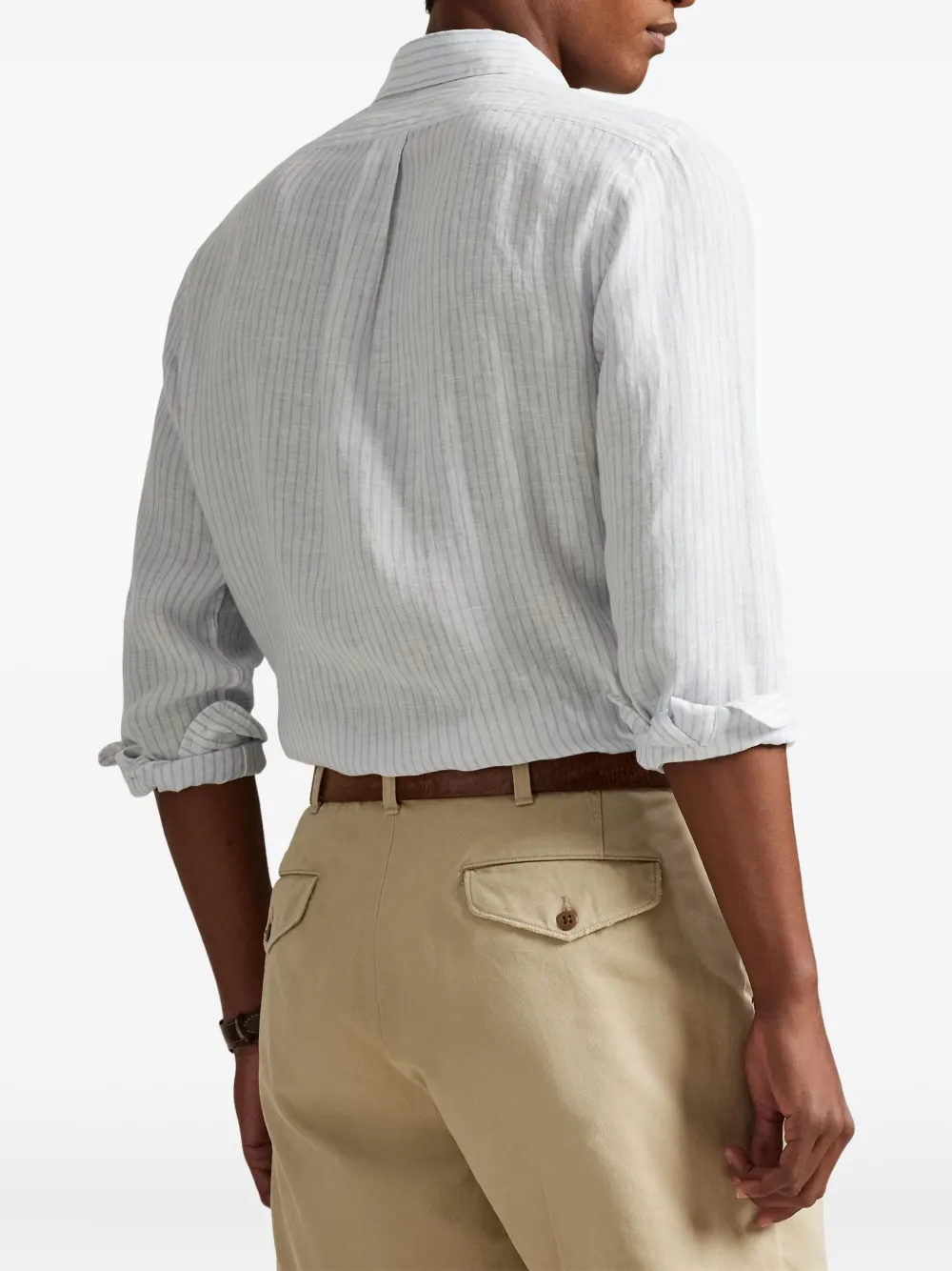 Polo Ralph Lauren Gestreept linnen overhemd Wit