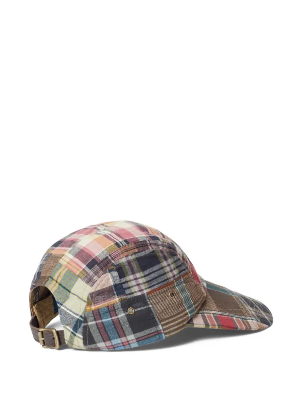 Polo Ralph Lauren Long-Bill Panel Patchwork Madras Cap | Blue