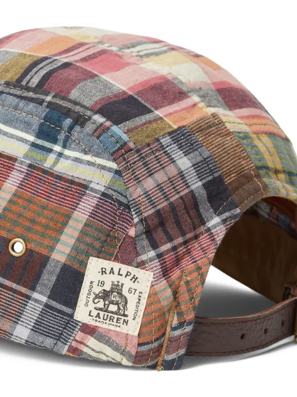 Polo Ralph Lauren Long-Bill Panel Patchwork Madras Cap | Blue