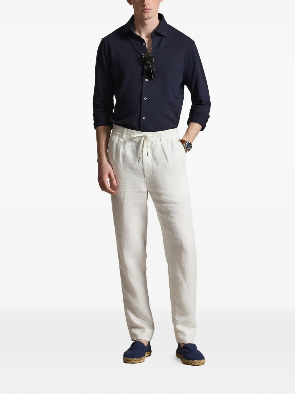 Polo Ralph Lauren Mesh overhemd met knopen Blauw