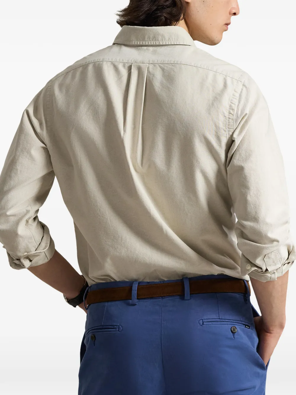 Polo Ralph Lauren Camisa The Iconic Oxford Com Bordado | Neutro
