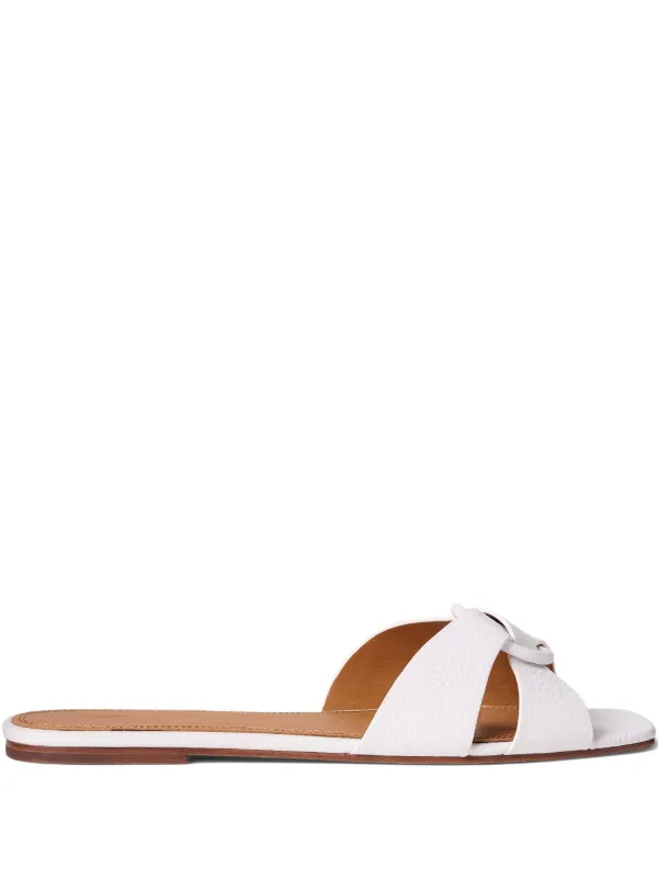 Polo Ralph Lauren Leather O-ring Flat Sandals in White