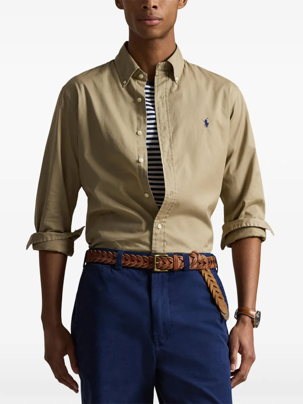 Polo Ralph Lauren Overhemd met logo en lange mouwen Beige