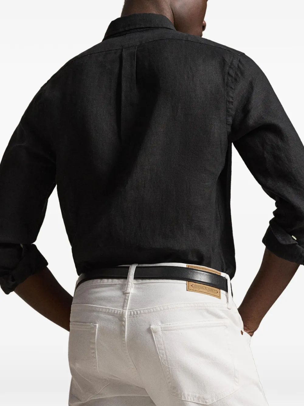 Polo Ralph Lauren Slim-fit overhemd met geborduurd logo Zwart