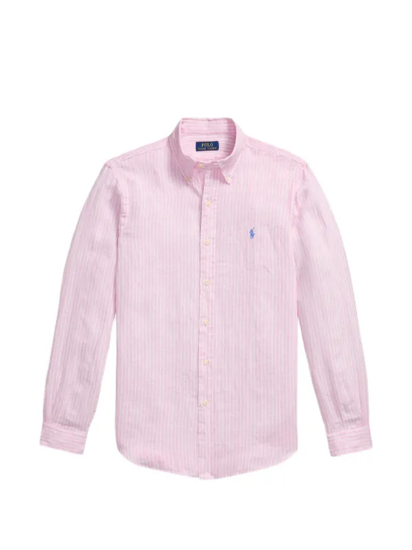 Polo Ralph Lauren リネンシャツ ピンクストライプ　xxs~s Polo Ralph Lauren ストライプ シャツ | ピンク | FARFETCH JP