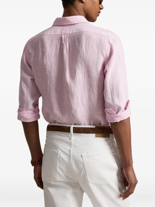 Polo Ralph Lauren リネンシャツ ピンク ストライプ Polo Ralph Lauren ストライプ シャツ | ピンク | FARFETCH JP