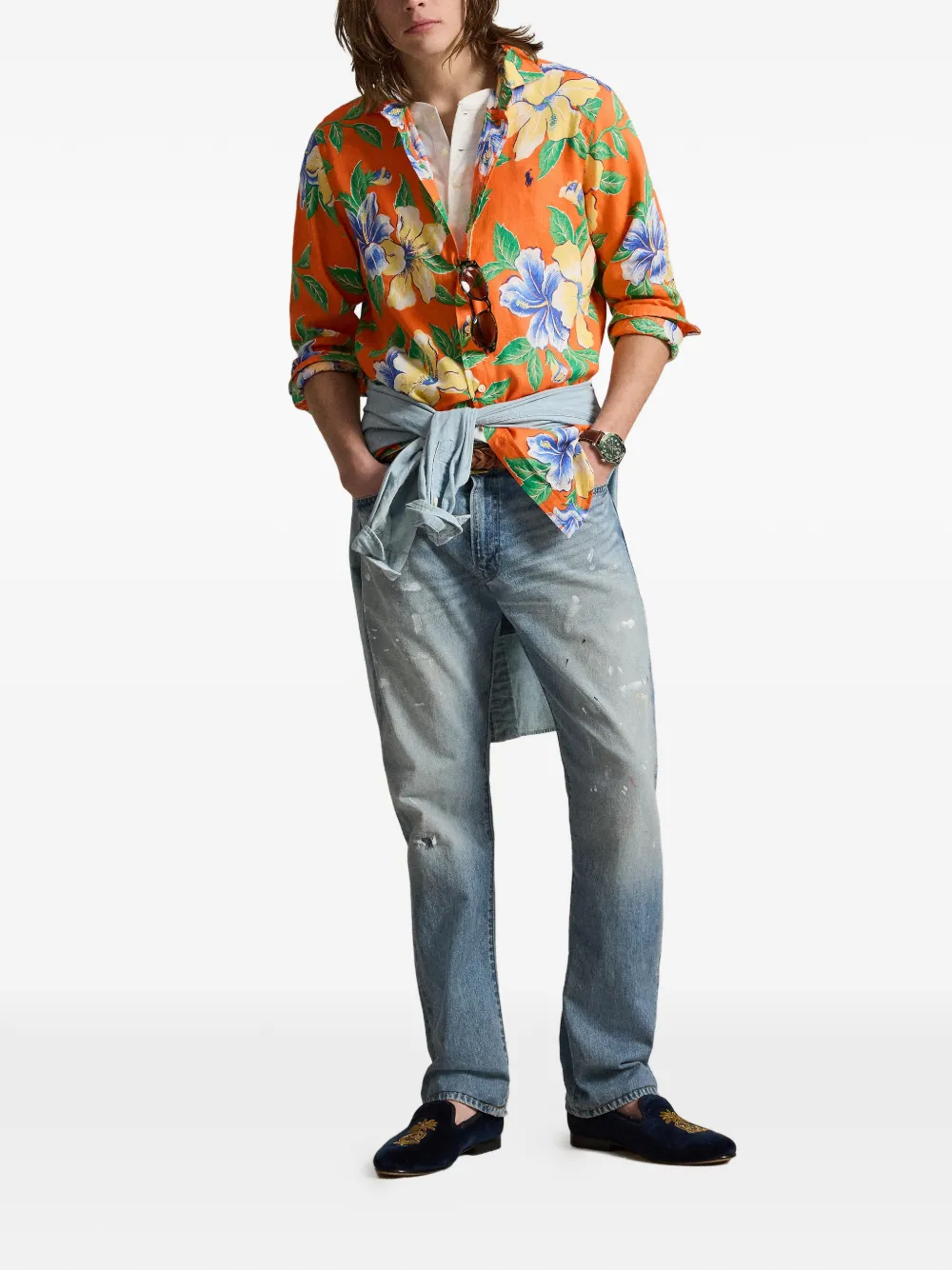 Polo Ralph Lauren Overhemd met bloemenprint Oranje