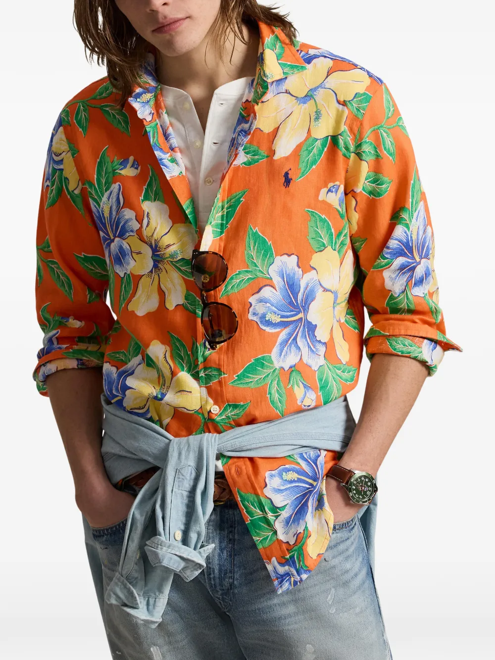 Polo Ralph Lauren Overhemd met bloemenprint Oranje