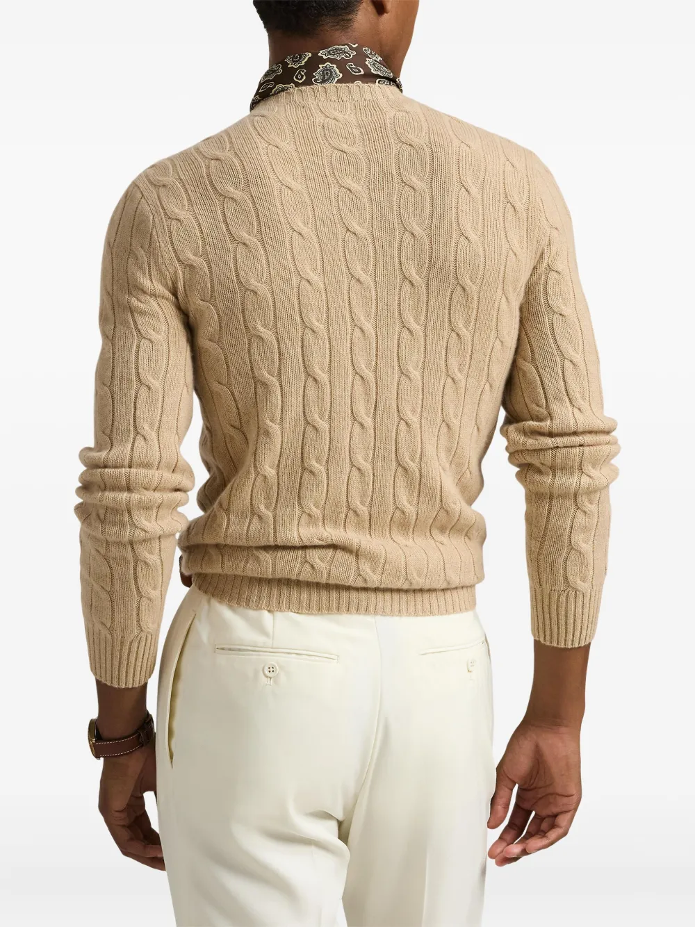 Polo Ralph Lauren Cable-knit Cashmere Sweater In Nude