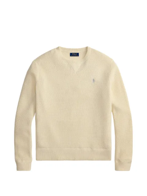 Polo Ralph Lauren waffle-knit embroidered sweater