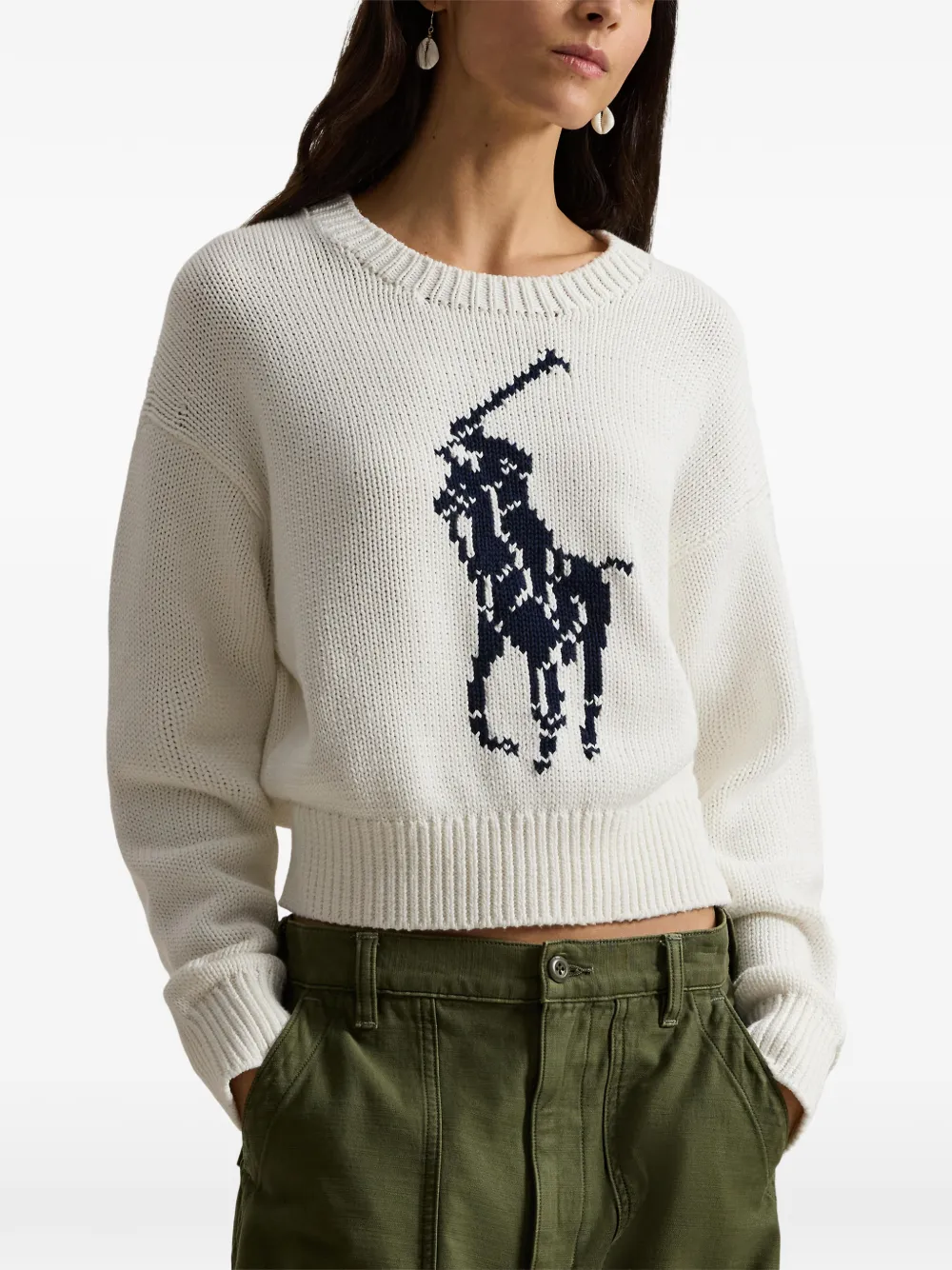 Polo Ralph Lauren Gebreide trui met logo Wit