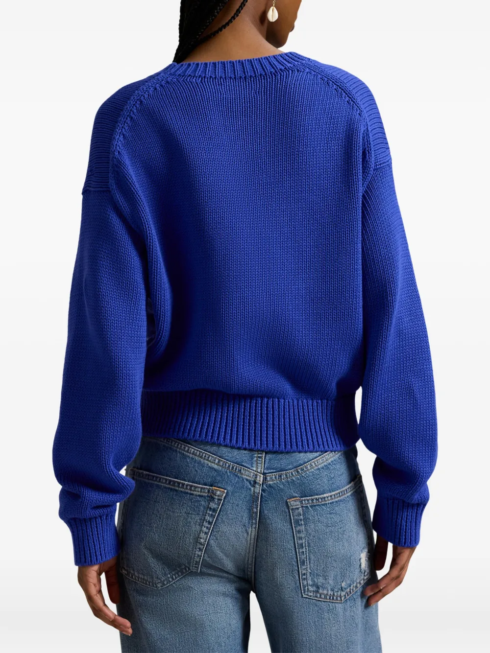 Polo Ralph Lauren Big Pony katoenen trui met ronde hals Blauw