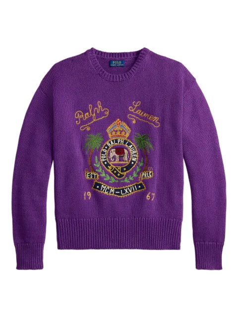 Polo Ralph Lauren embroidered crew-neck sweater