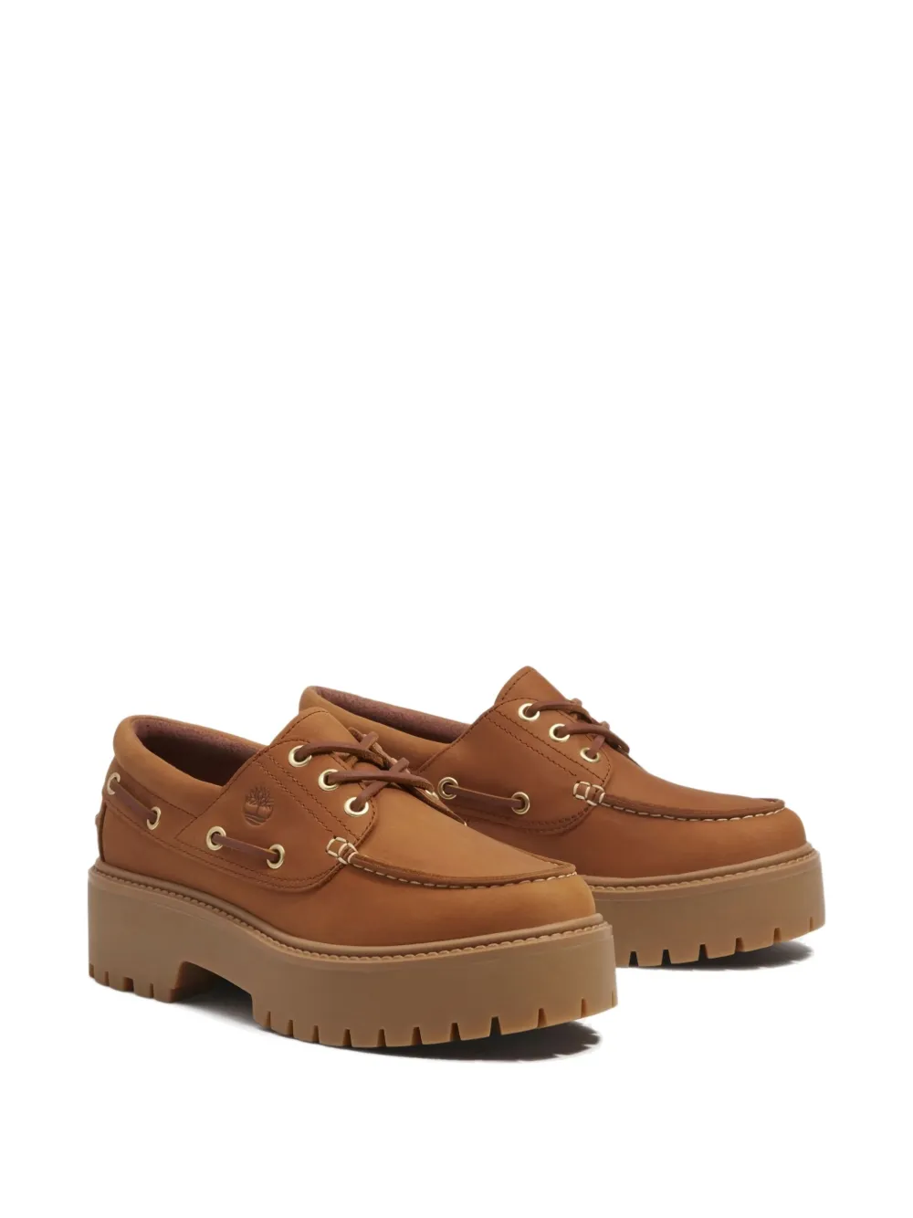 Timberland Veterschoenen met logo-reliëf Bruin