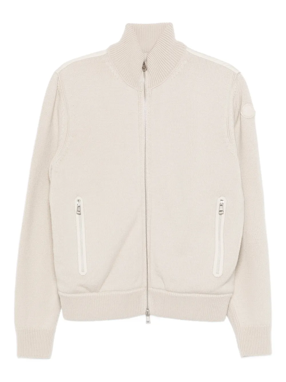 Moncler Tricot zip pockets cardigan | Neutrals | Image 1