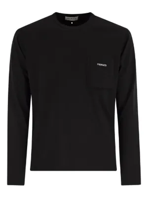 Maison Kitsuné logo-print long-sleeve t-shirt | Black | FARFETCH