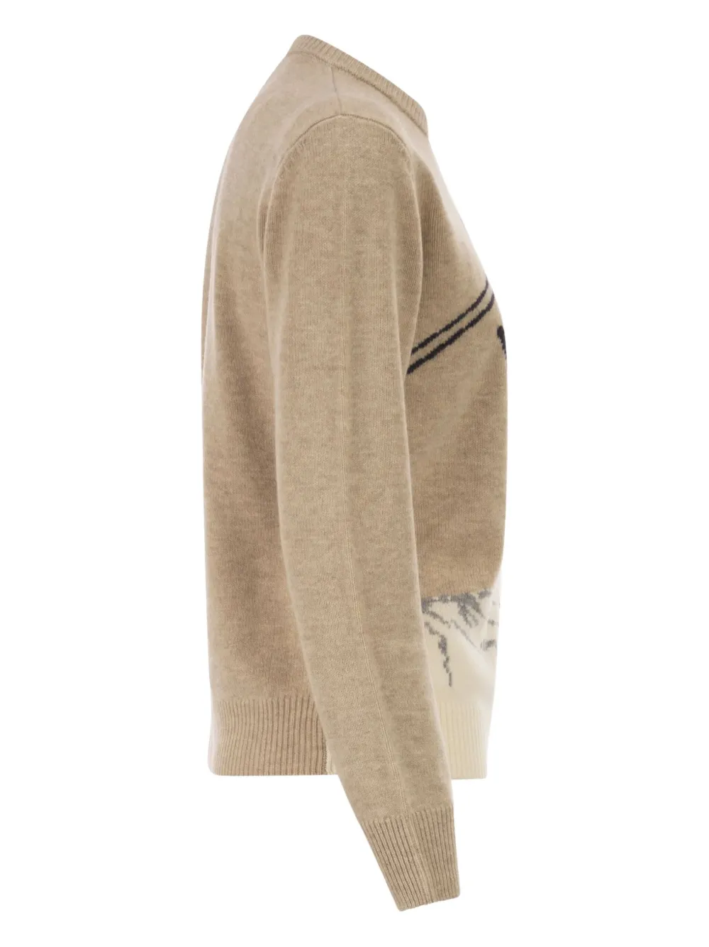 Mc2 Saint Barth New Queen Embroidered Crew-neck Sweater In Neutral