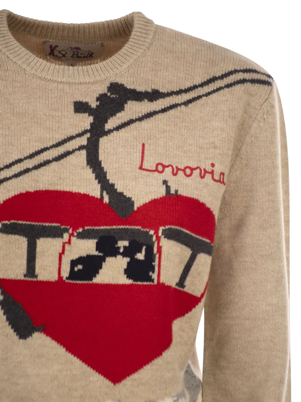 Mc2 Saint Barth New Queen Embroidered Crew-neck Sweater In Neutral