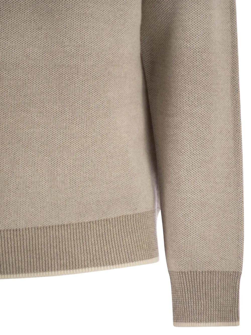 Peserico Geribbelde trui met ronde hals Beige