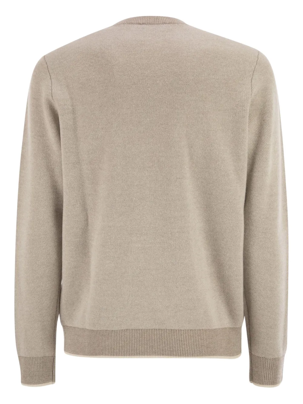 Peserico Geribbelde trui met ronde hals - Beige