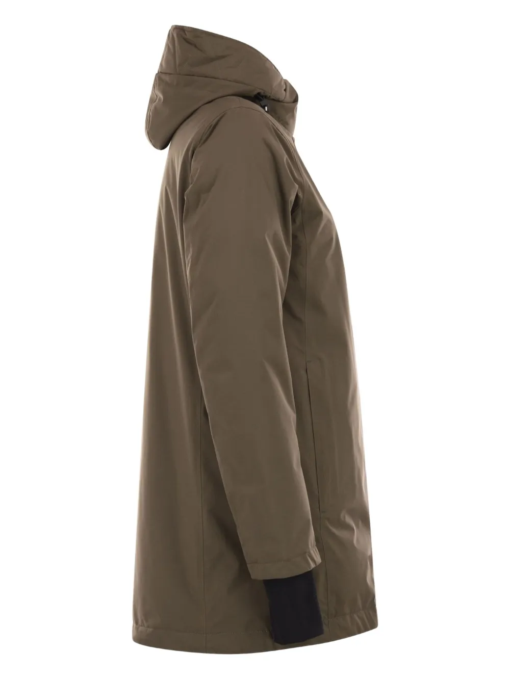 Herno Long-sleeved Hooded Down Jacket In Brown