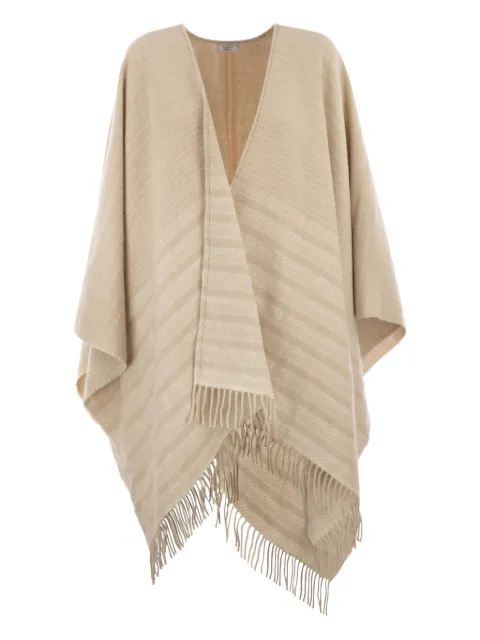 Peserico poncho con flecos