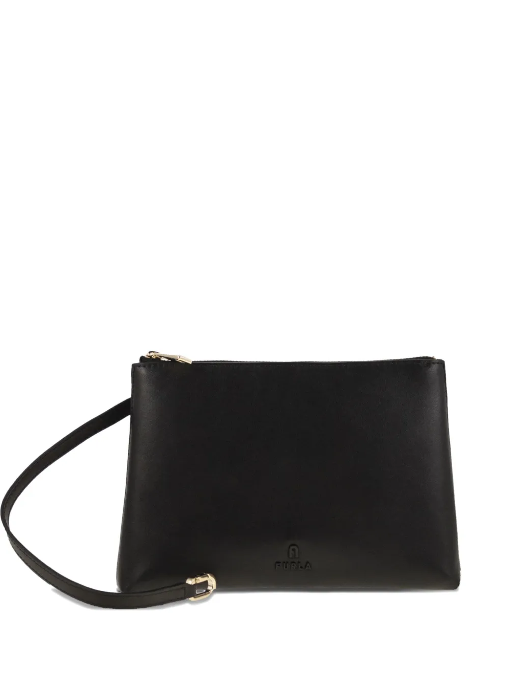 Furla Logo-detail Top-zip Cross Body Bag In Black