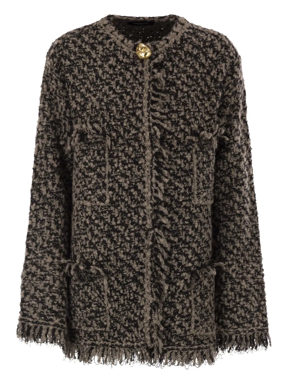 Fabiana Filippi Jacke mit Fransen - Schwarz