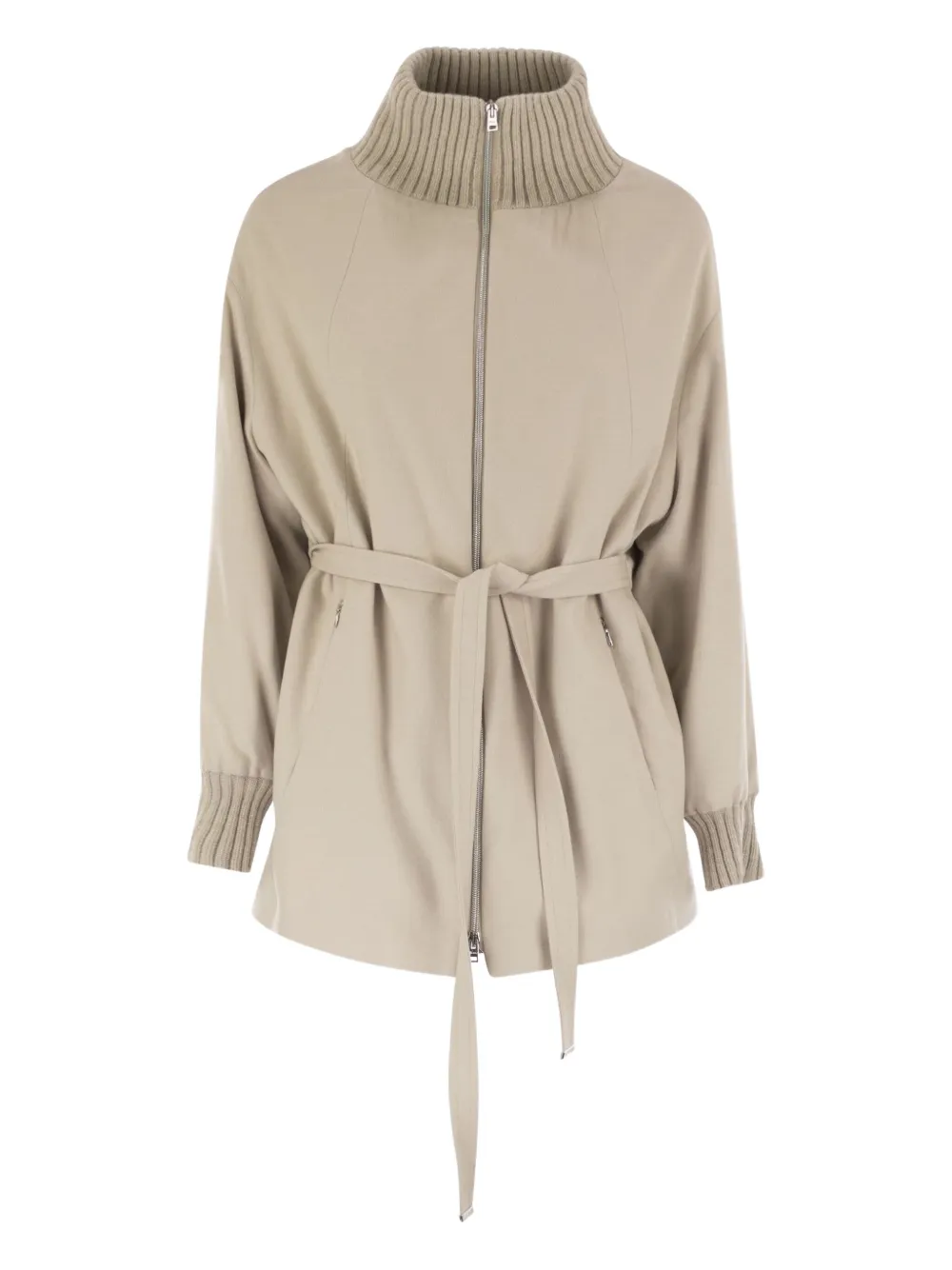 Herno belted high-neck jacket | Neutrals | Image 1