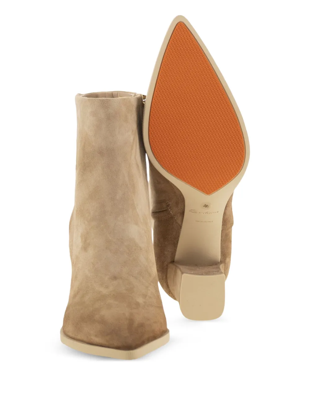 Santoni Suède enkellaarzen Bruin