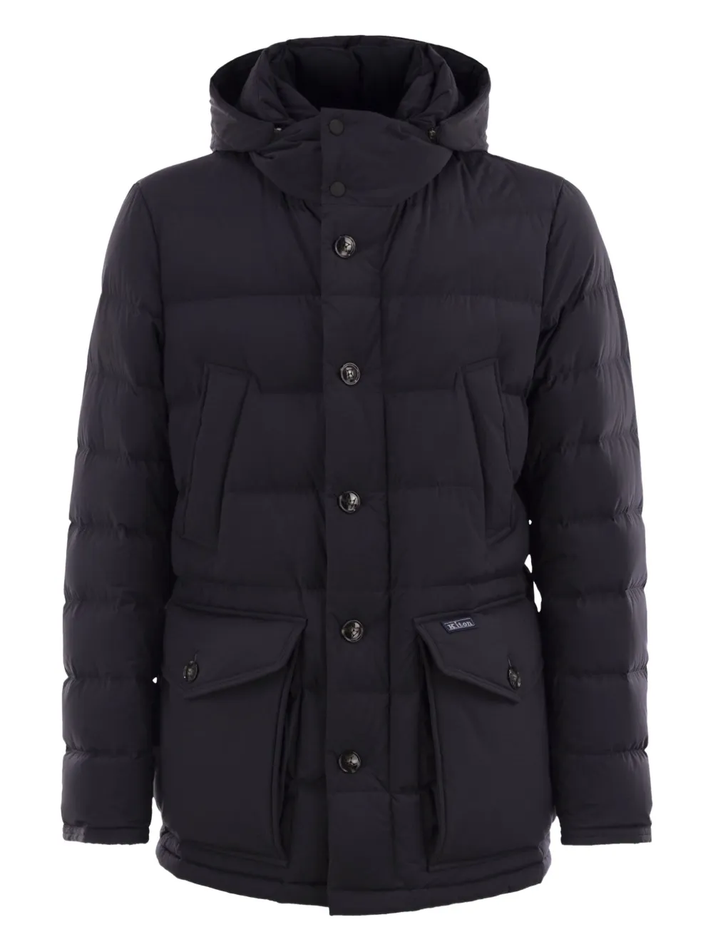 Kiton logo-patch padded jacket | Black | Image 1