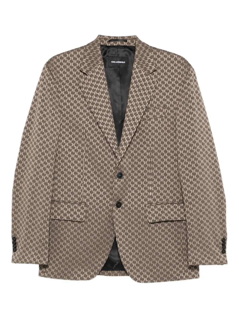 Karl Lagerfeld patterned button jacket - Marrone