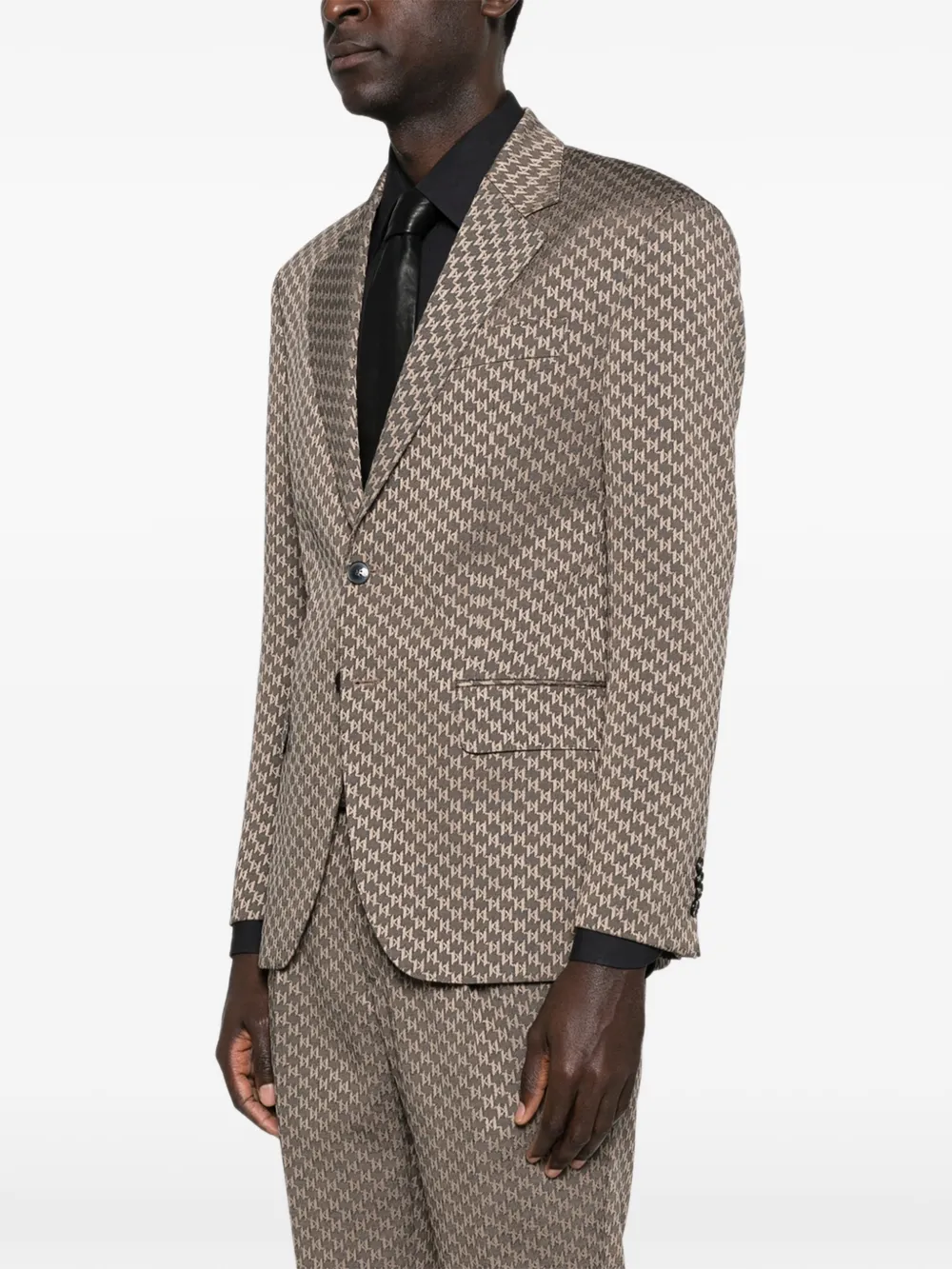  Karl Lagerfeld Patterned Button Jacket - Brown 