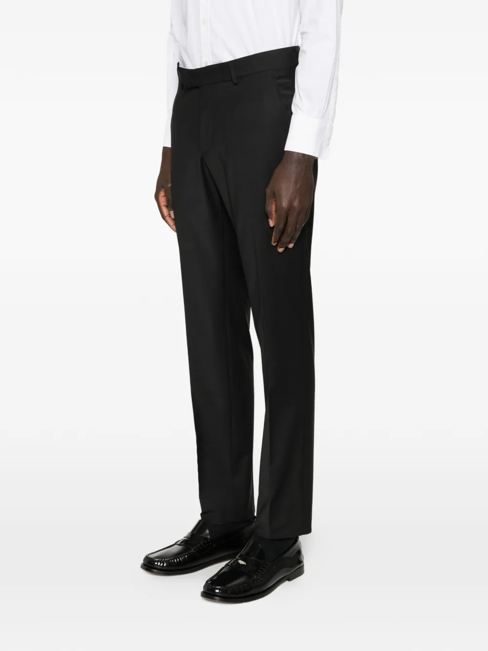 Karl Lagerfeld Pantalon met gekreukte voorkant Zwart