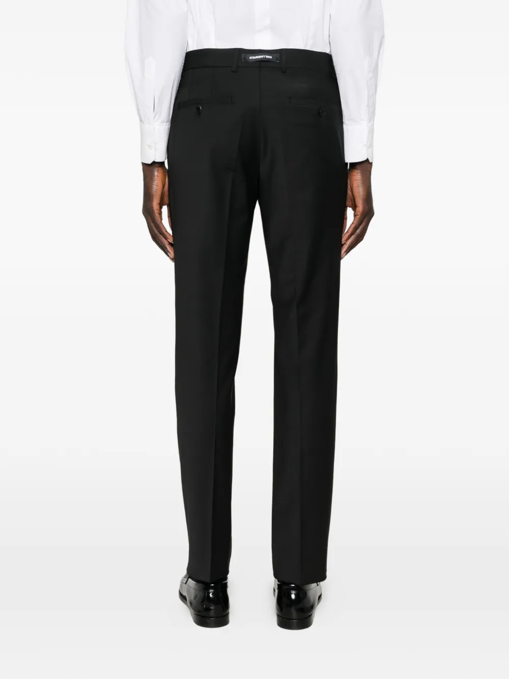 Karl Lagerfeld Pantalon met gekreukte voorkant Zwart