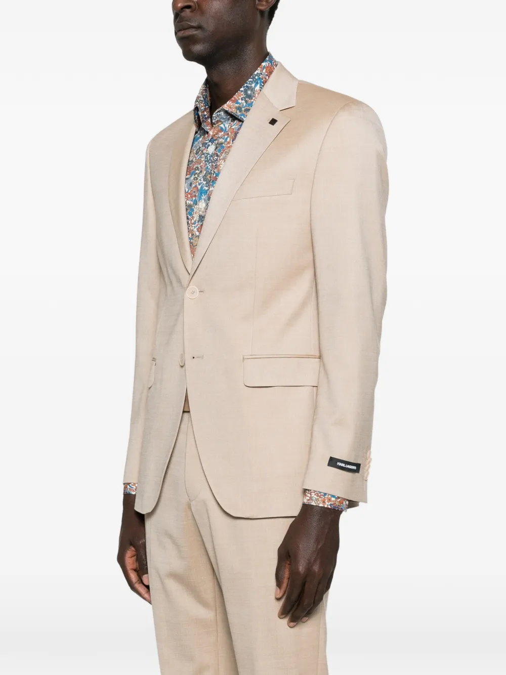 Karl Lagerfeld Blazer met bewerkte revers Beige
