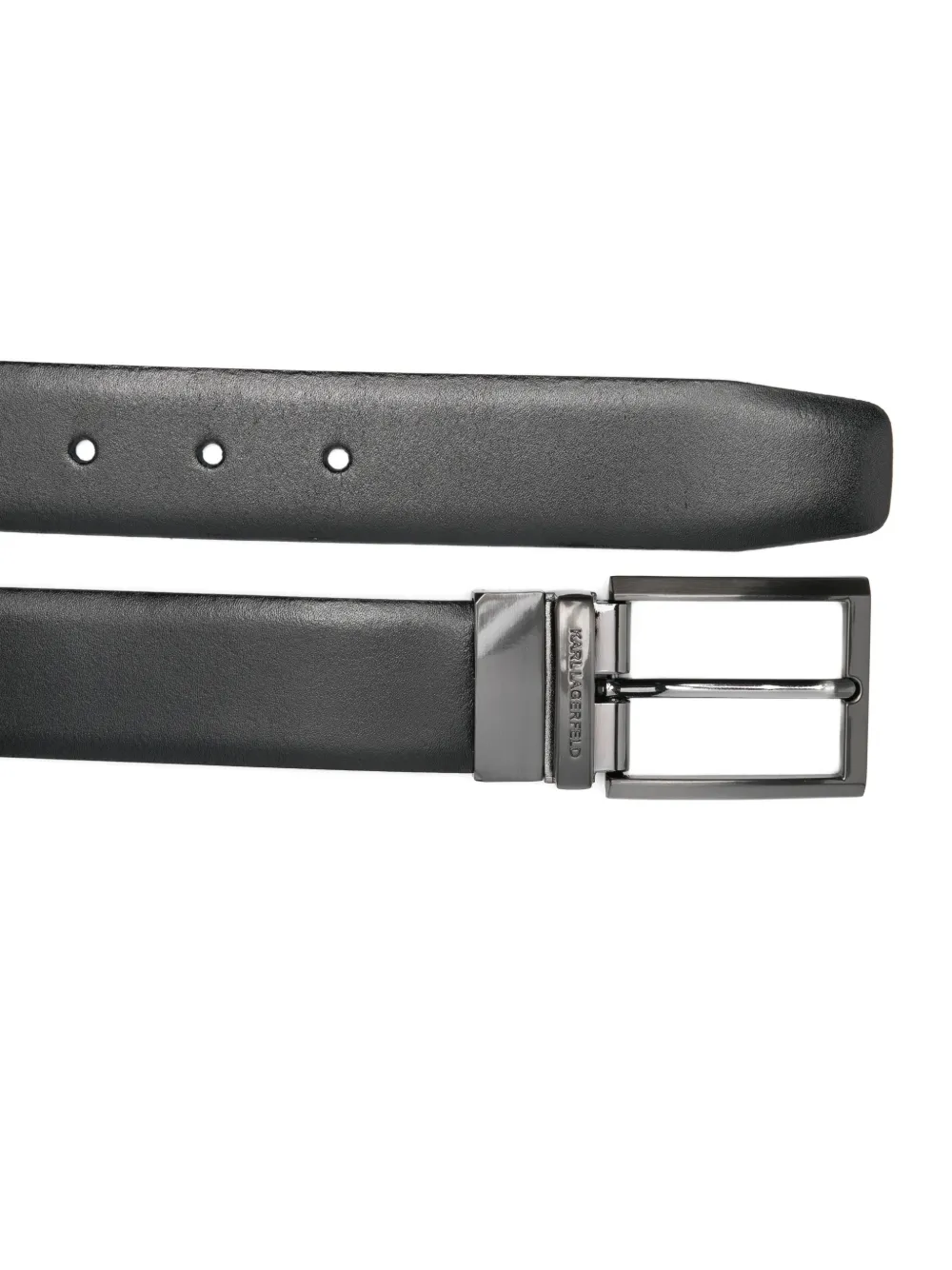 Karl Lagerfeld square buckle belt - Zwart