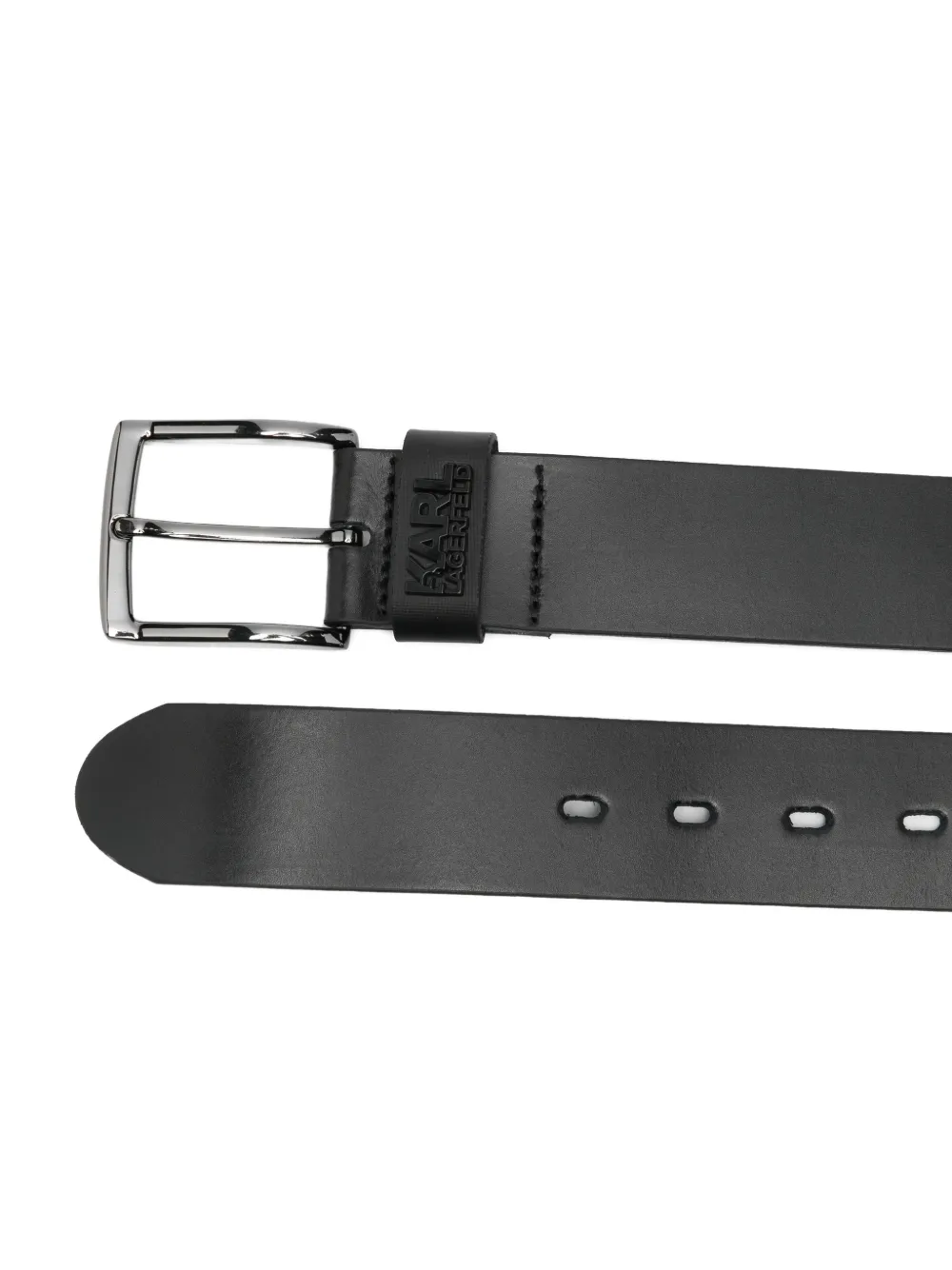 Karl Lagerfeld logo buckle belt - Zwart