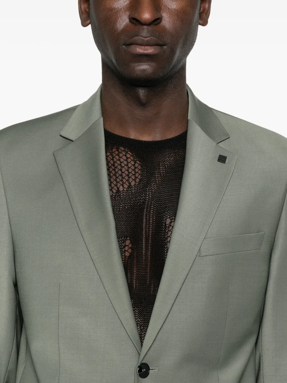 Karl Lagerfeld Blazer met gekerfde revers en knopen Groen