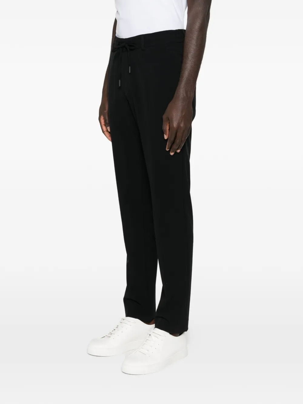 Karl Lagerfeld Straight broek met trekkoord Zwart